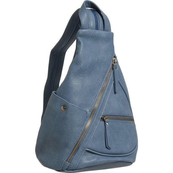 Antik Kraft Handbags - Convertible Backpack - Vegan Leather, Blue